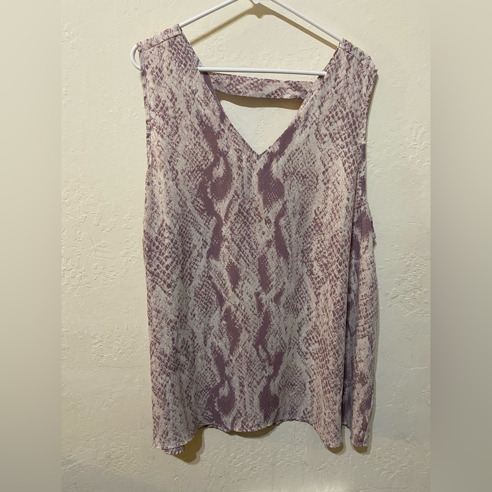 Maurices Purple and Cream Snake Print Blouse